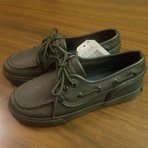 Nautica Black Spinnaker Youth Boat Shoe